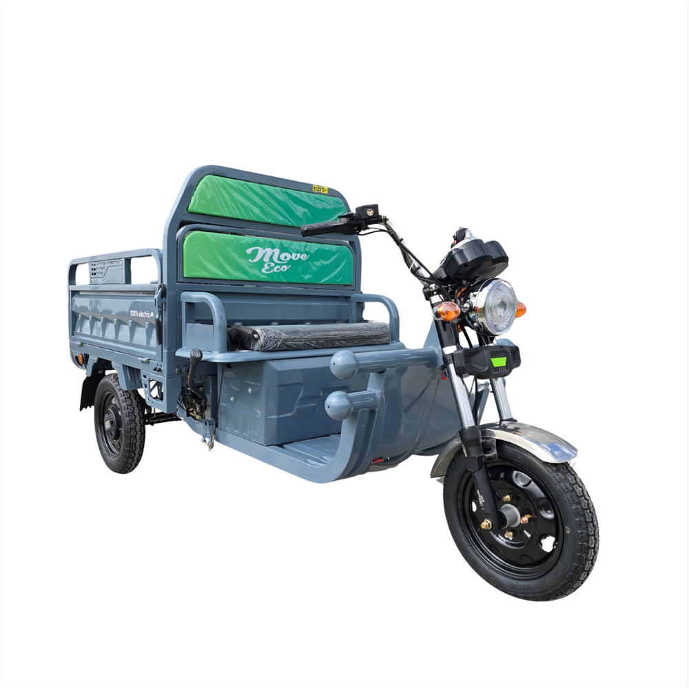 Elektrisches Dreirad MoveEco Cargo 500 | 1000W | genehmigungsfrei | 60V-20 Ah | 25 km/h | Grau