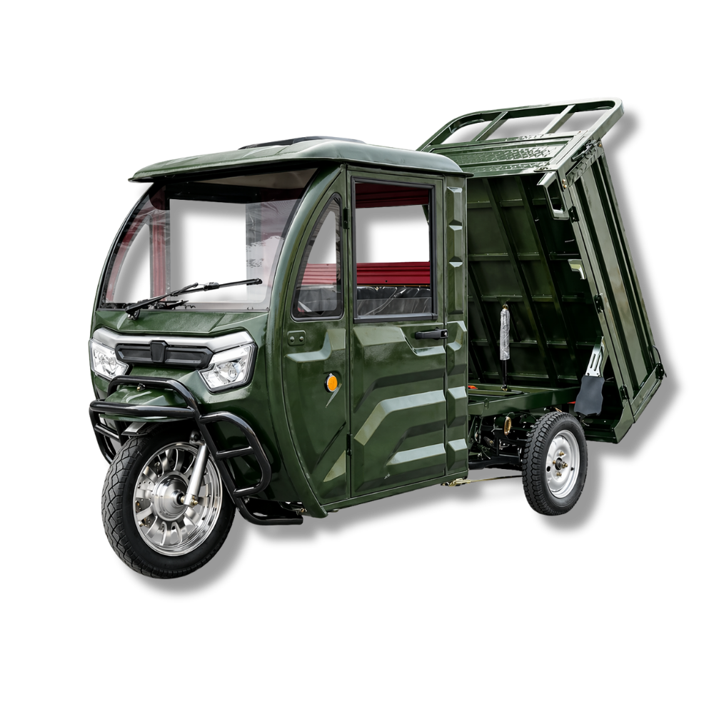 Elektrisches Dreirad mit Lenkrad | Modell KH06 | 2000 W | 72V-58Ah | 25 km/h | führerscheinfrei | Grün